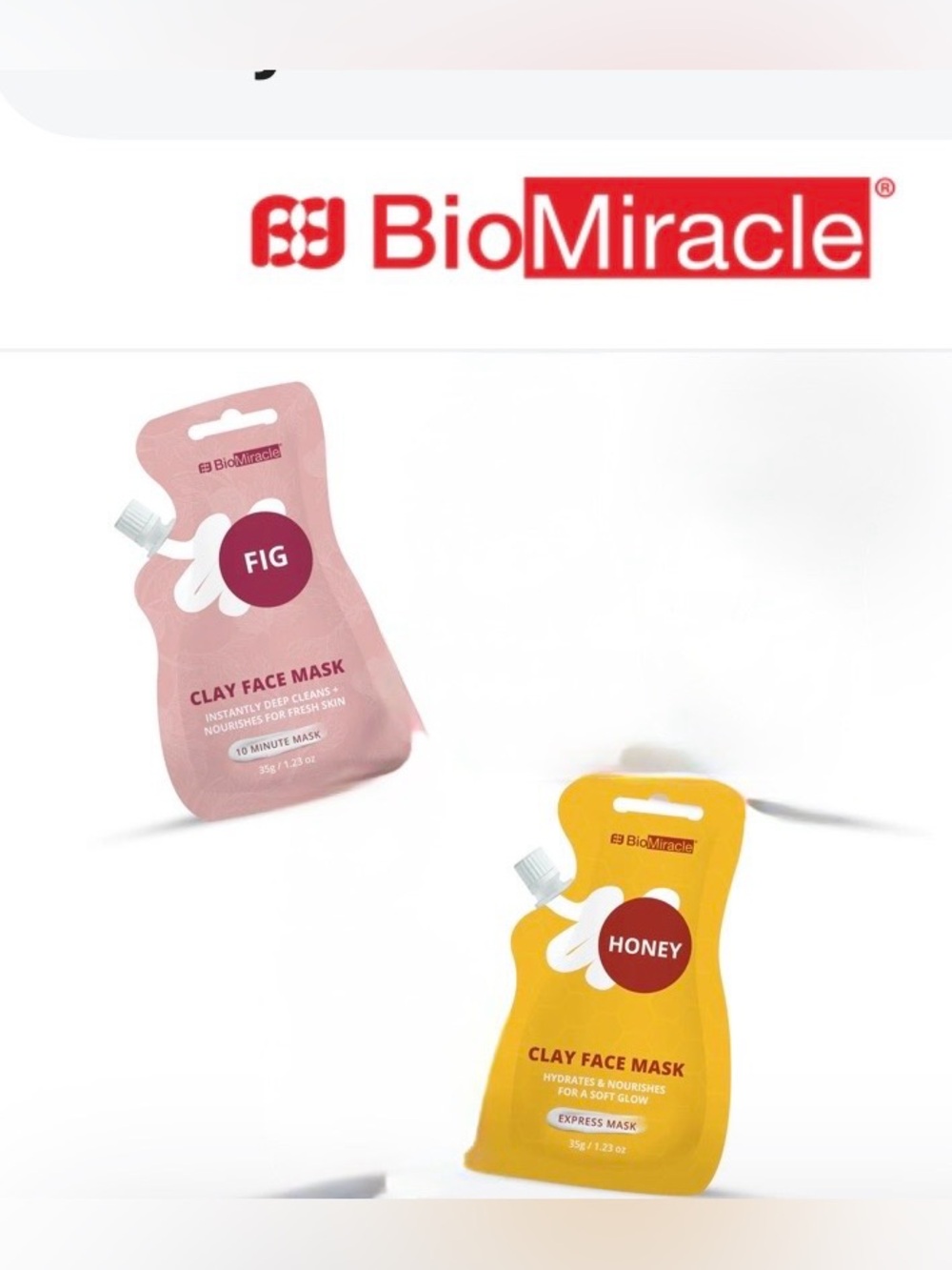 Bio miracle Fig & Honey Clay Face Mask Sachets-2 for $15